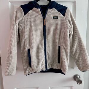 LL Bean youth reversible hooded jacket, sz M 10-12